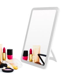 Mirrors Led Touch Screen Makeup Mirror 180 Degree Rotating Cosmetic Builtin Battery 500mah Rechargeable Usb Charger Stand Portable