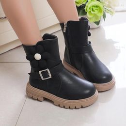 Boots Children Fashionable Thick Soled Girls Mid Length Comfortable Soft Size 3 Toddler Girl Shoes High Top Shoe