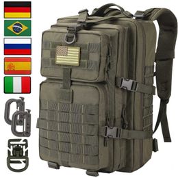 Hiking Bags 30L or 45L Military Tactical Backpack Assault Pack Waterproof Backpack Outdoor Camping Hunting Backpack D-Rings Flag Patch YQ240129