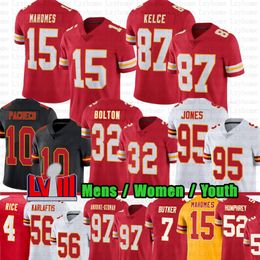 Patrick Mahomes Travis Kelce Isaih Pacheco Football Jersey Chris Jones Harrison Butker Nick Bolton Ross L'Jarius Sneed Humphrey Rashee Rice Trent McDuffie