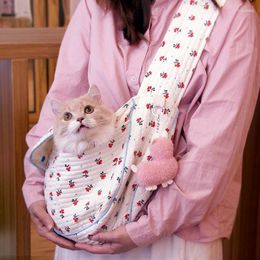 Dog Carrier Handmade Pet Puppy Backpack Crossbody Bag Cat Kitten Outdoor Travel Handbag Canvas Single Shoulder Breathable