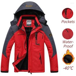 Hunting Jackets 2024 Men's Windproof Thickened Thermal Fur Coat Outdoor Charge Ski Mountaineering Hooded Winter Jacket