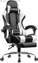 Other Furniture GTPLAYER Gaming Chair Computer Chair with Footrest and Lumbar Support Height Adjustable Game Chair with 360-Swivel Seat Q240129