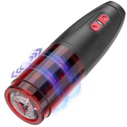 Masturbators Automatic Rotating Telescopic Male Masturbator Vibration Blowjob Machine Pussy Vagina Masturbator Sex Toys For Adult Men 18