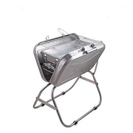 Outdoor BBQ Grill Portable Barbecue Suitcase Grill Stainless Steel Folding12250