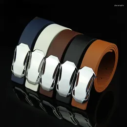 Belts Tide Sports Car Smooth Buckle High Quality PU Leather Belt For Man Woman Casual Business Accessories