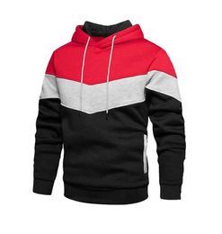 Men's Hoodies Sweatshirts Autumn and Winter Mens Fashion Colour Matching Sweater European and American Mens Colour Matching Hoodie Q240506