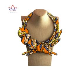 Necklaces Ankara Fashion Bownot Button Choker Necklaces Tribal Accessories African Print Fabric Ankara Bib Statement Necklaces WYb579