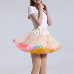 Skirts Women Rainbow Tutu Skirt Party Bubble Layered Tulle Girls Colourful Costumes Midi Fashion Costume Multilayers
