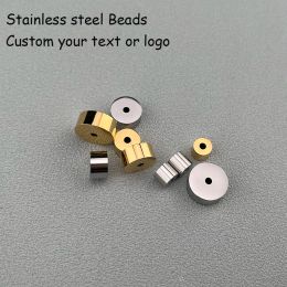 Beads 20pcs Enagravable Circle Bead Stainless Steel Beads Laser Engrave Logo Bead Circle Beads Bracelet Beads 2mm hole different sizes