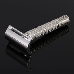 CNC 316L Stainless Steel Men's Manual Double Edge Safety Razor Travel Handle Removable without blade 240119