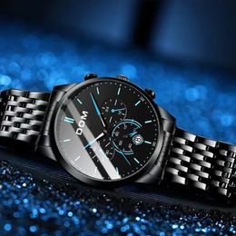 DOM quartz watches mens watchLeisure business Light luxury Simple stainless steel waterproof original 240125