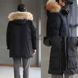 Men's Jackets 2023 Mens Down Jackets Veste Homme Outdoor Winter Jassen Outerwear Big Fur Hooded Fourrure Manteau Down Jacket Coat Hiver Canadian Parkas L240129