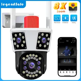 Legendsafe WIFI IP HD Outdoor Waterproof Camera PTZ 8X Zoom Three Lens Screens CCTV Video Security Protection