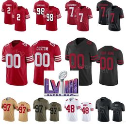 LVIII Super Bowls Football 98 Javon Hargrave Jerseys 7 Colin Kaepernick 97 Nick Bosa 2 Deommodore Lenoir 26 Isaiah Oliver Tashaun Gipson Sr Oren Burks Men Women Youth