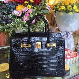 Wholesale Top Original party Home tote bags online shop 2023 new crocodile print leather soft handbag women's bag Have Real Logo