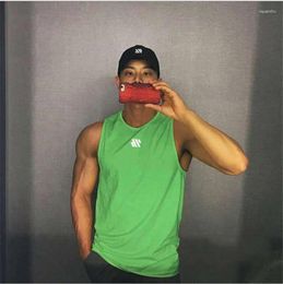 Men's Tank Tops 2024 Mens Fitness Gyms Top Men Sleeveless Shirt Male Mesh Breathable Sports Vest Undershirt Running