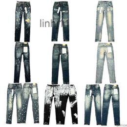 Mens Jeans Designer Purple Jeans Brand Fashion Mens Jean Distressed Motorcycle Biker Rock Skinny Slim Ripped Hole Letter Top Quality Brand Hip Hop Denim P