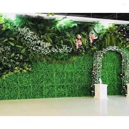 Decorative Flowers 25 CM Artificial Wall Decoration Turf Plastic Boxwood Grass Mat For Market Garden Fence Decorations