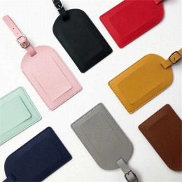 PU Leather Luggage Tag Couple Boarding Pass Creative Portable Airplane Passport Bag Suitcase Hangtag ID Address Identify Label Holiday ZZ