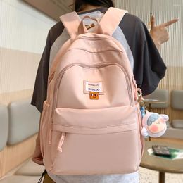 School Bags Girl Kawaii Nylon Pink Waterproof Backpack Women Student Laptop Female Travel Lady Cute College Book Bag Fashion