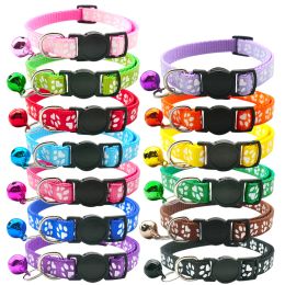 Collars 24Pcs Safety Collar Pet Dog Collar Cute Kitten With Bell Collar Adjustable Ribbon Bell Necklace For Cats Puppy Neck Strap