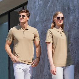 Men's Polos Classic Casual Polo Shirt Men Solid Color Slits Breathable Lapel Short Sleeves Shirts Women Fashion Slim High Quality Tee S-4XL