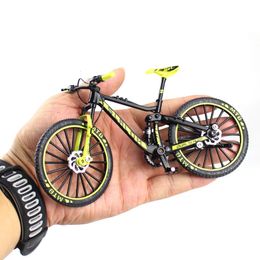 Mini 1 10 Alloy Bicycle Model Diecast Metal Finger Mountain bike Racing Toy Bend Road Simulation Collection Toys for children 240125