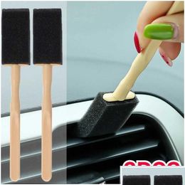 Car Badges Air Conditioner Vent Brush Detailing Blinds Duster Outlet Sponge Grille Cleaner Car-Styling Tools Drop Delivery Mobiles Dhqp3