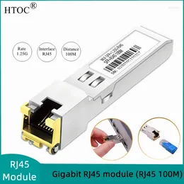 Fiber Optic Equipment HTOC 10/100/1000M SFP Module RJ45 Switch Connector (1.25G 100M) Gigabit Ethernet Port 1pcs