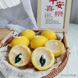 2PCS Candles Lemon Scented Candle Simulation Half a Lemon Shooting Props Fragrance Soy Wax Candles Home Decorations Handmade Gifts