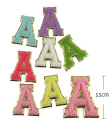 Notions 55cm Letters Sequin Chenille Embroidery Patch Alphabet Sewing on Patches Bags Hats Clothes Felt Letter Garment DIY Access8501556