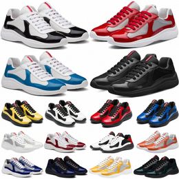 americas cup Mango Silver Black Red Royal Blue Xl White Gold Leather Flat shoes men Casual Soft Rubber Sneaker Mesh Lace-up Patent r726#