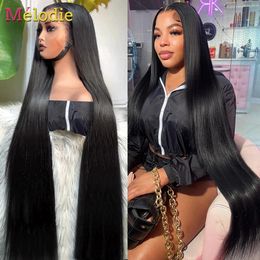 High 250 density 13x6 Lace Front Human Hair Wigs 13x4 HD Lace Frontal Wig Transparent PrePlucked Bone Straight Wigs For Women 240123