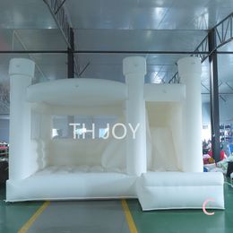 4.5x4.5m (15x15ft) With blower Free Delivery outdoor activities white bouncy castle commerical bridal wedding bounce house with slide for party