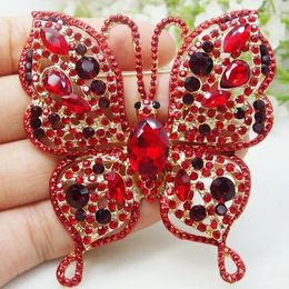 Brooches Delicate Butterfly Rhinestone For Women Insect Retro Pendant Brooch Pin Red Austria Crystal Gift