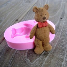 Baking Moulds Bear Lovely Cute Cartoon Fondant Cake Moulds Chocolate Mould For The Sugarcraft Decoration Tool Pink Grey