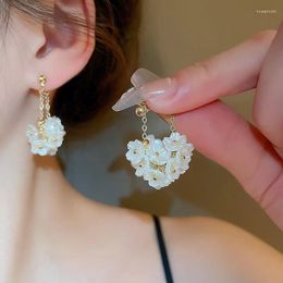 Dangle Earrings 2024 Fashion Trend Unique Design Elegant Delicate Light Luxury Flower For Women Jewellery Wedding Party Premium Gifts