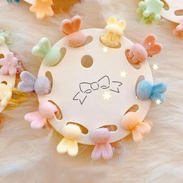 Hair Accessories 10pcs Cute Mini Claw Clips For Girls Soft Flocking Crown Princess Candy Colour Kids Styling Barrettes