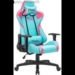 Other Furniture JUMMICO Gaming Chair Adjustable Racing Halo Series Specialty Design Ergonomic Comfortable Swivel Computer with Headr Q240129