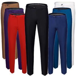 White Suit Pants Men16 Colors Selection Wedding Party Dress Trousers Plus Size Mens Pants S-6XL Blue Red Black Pantalones Hombre 240125