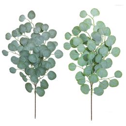 Decorative Flowers 64CM Artificial Eucalyptus Leaf Bouquet Nordic Home Dining Table Flower Arrangement Green Plants