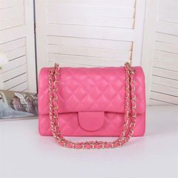 Top bags sacoche luxuries designer women bag custom brand handbag Women's leather gold chain crossbody black white pink cattl288H