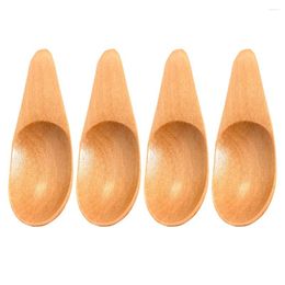 Tea Scoops 4 Pcs Milk Powder Spoon Convenient Practical Kitchen Spoons Japanese-style Compact Portable Wood Home Wooden