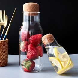 Transparent Glass Jar Cup Seasoning Canister with Cork Stopper Cookie Candy Spice Tea Cereal Storage Bottle Coffee Bean Spice Seal301n