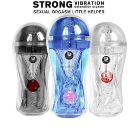 Masturbators Vibrator Ball Male Masturbator Cup Soft Pussy Sex Toys Transparent Vagina Adult Endurance Exercise Sex Vacuum Pocket Cup for Men