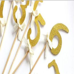 cake toppers paper banner glitter number 0 1 2 3 4 5 6 7 8 9 numhbers for Cupcake Wrapper Baking Cup birthday tea party decoration277n