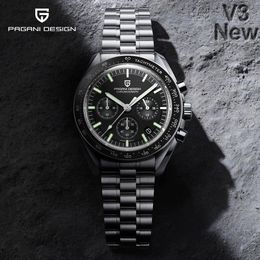 PAGANI DESIGN 2024 Men's Watches Top Luxury Quartz Watch For Men Auto Date Speed Chronograph AR Sapphire Mirror Wrist watch 240124