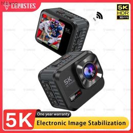 Sports Action Video Cameras CERASTES Action Camera 5K 4K60FPS WiFi Anti-shake Dual Screen 170 Wide Angle 30m Waterproof Sport Camera with Remote Control YQ240129