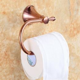 Bathroom Accessories Brass Square Style Rose Gold Paper Toilet Roll Tissue Holder Hanger Wall Mounted LG990 Holders230m